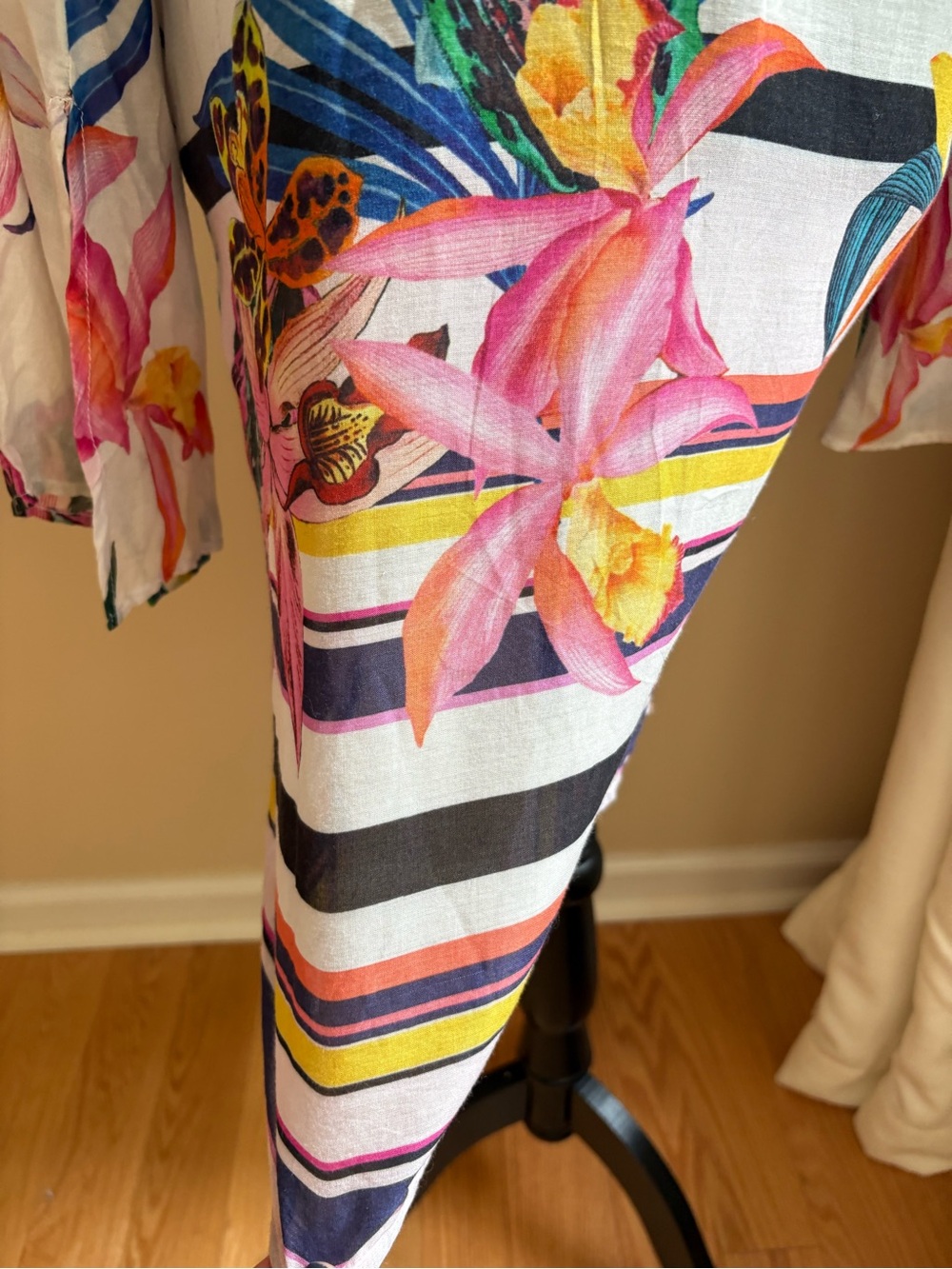 Trina Turk Rayon Bright Tropical Tunic Top Sz L - Picture 5 of 12